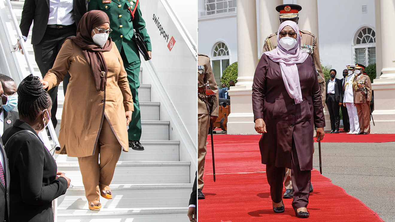 Tanzania President Suluhu changes her wardrobe en route to State House