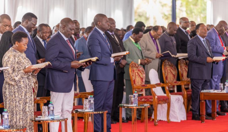 First lady and president in church